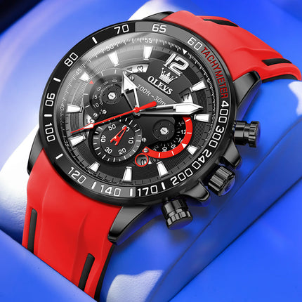 Stijlvol Chronograaf Herenhorloge – Waterdicht - Siliconen Band