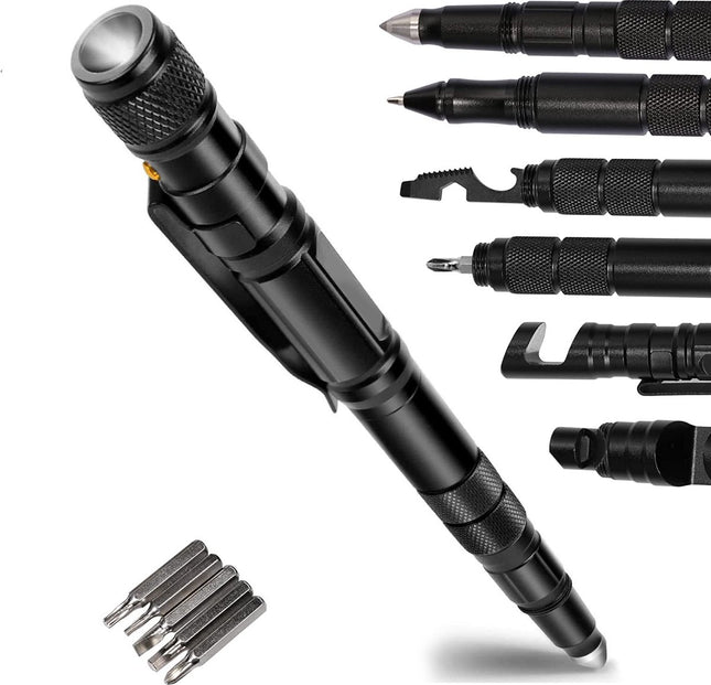 Multipen – 12-in-1 Hochleistungs-Multitool – Taktischer Stift mit Taschenlampe