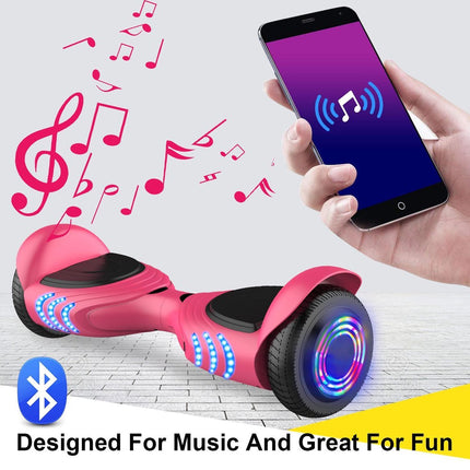 Hoverboard met LED-wielen, Bluetooth Speaker - Zelfbalancerend – Roze - 7+
