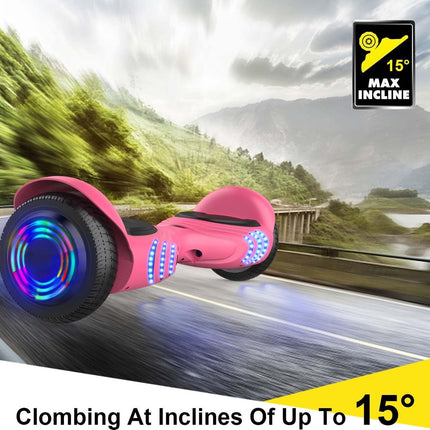 Hoverboard met LED-wielen, Bluetooth Speaker - Zelfbalancerend – Roze - 7+