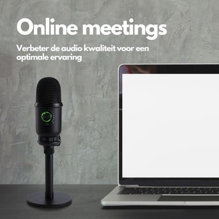 Microfoon inclusief Standaard – Voor Meetings, Gaming, Streaming en Opname - Geschikt voor Windows, Mac OS X & Linux