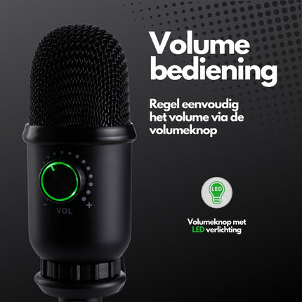 Microfoon inclusief Standaard – Voor Meetings, Gaming, Streaming en Opname - Geschikt voor Windows, Mac OS X & Linux