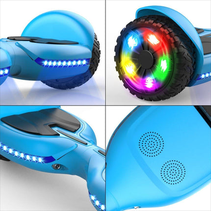 Hoverboard met LED-wielen, Bluetooth Speaker - Zelfbalancerend – Blauw- 7+