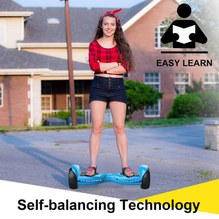 Hoverboard met LED-wielen, Bluetooth Speaker - Zelfbalancerend – Blauw- 7+