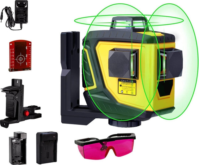 Professionelle selbstnivellierende 3D-Laser-Wasserwaage – 12 Linien – 360°