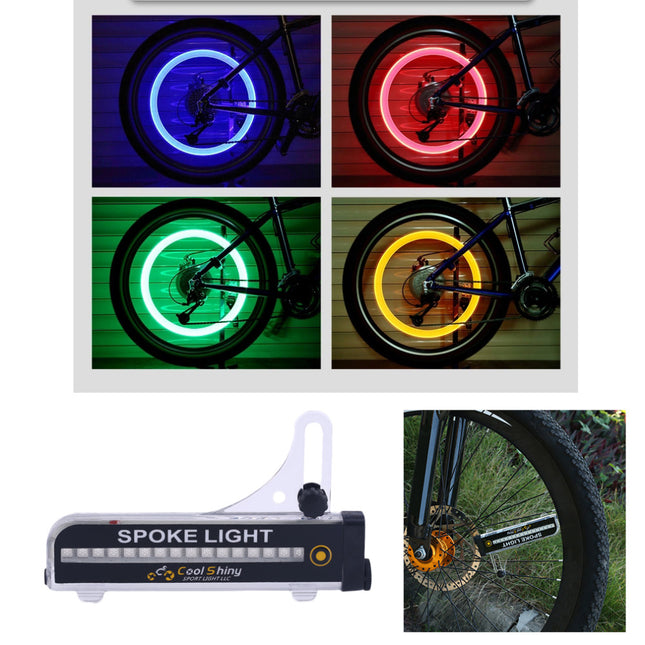 32 pcs Waterproof Bicycle Wheel Signal Tire Spoke LED Lights Cycling Taillights 21 Different Patterns