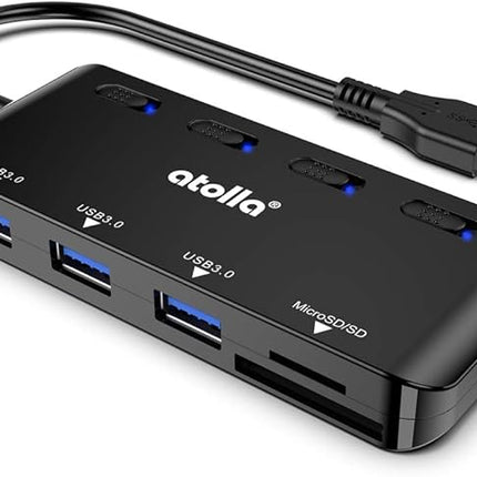 Hub met kaartlezer – 3 poorten en SD/microSD – USB - Plug and Play