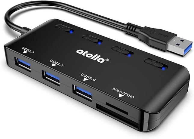 Hub met kaartlezer – 3 poorten en SD/microSD – USB - Plug and Play