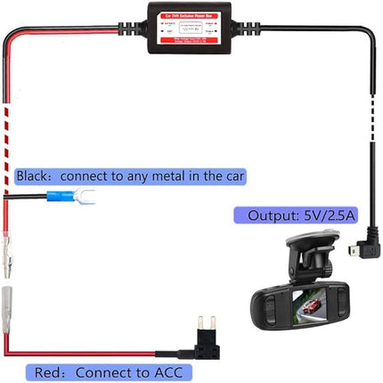 Hardwire Kit - Dash Cam - Inclusief Zekeringsset en Laagspanningsbeveiliging