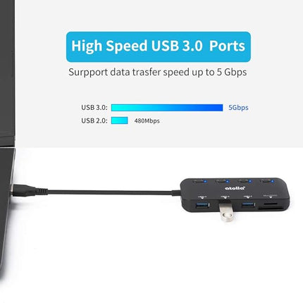 Hub met kaartlezer – 3 poorten en SD/microSD – USB - Plug and Play