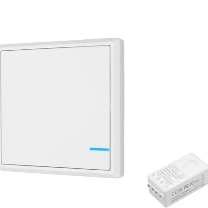 Double wireless switch, light switch with receiver, LED display lighting set, outdoor 600m, indoor 40m, quick on/off, no cable installation, RF 433MHz, remote control LED lamp