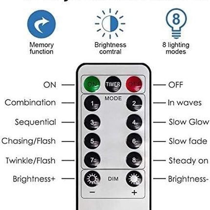 LED lichtsnoeren Set – 2 x 8M - met afstandsbediening – 8 modi