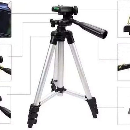 Camer Accessories 3120 Live Broadcast Tripod 4-Piece Foldable Legs Aluminum Tripod Mount with U-shaped Three-Dimensional Tripod Head for DSLR and Digital Camera, Height Adjustable: 34-103cm