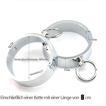 Adult Toy - Metalen Boeienset Hals, Pols en Voeten - Zinklegering inc Verstelbare Kettingen