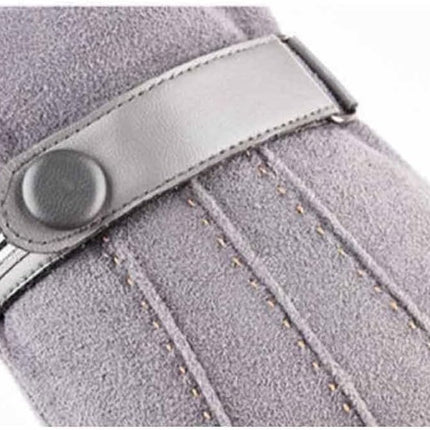 Stijlvolle Suede Skihandschoenen voor Heren met Touchscreen Vingers - Grijs