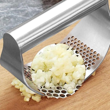 RVS Knoflookpers Set –  Met Borstel en Peller – Vaatwasserbestendig