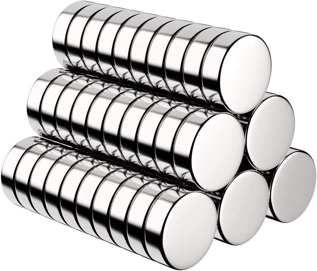 Neodymium Magnets Pack of 60 Round Extremely Strong Magnets 10 x 3 mm Mini Magnets for Magnetic Board Fridge Whiteboard Pin Board Includes Storage Box (60 pcs)