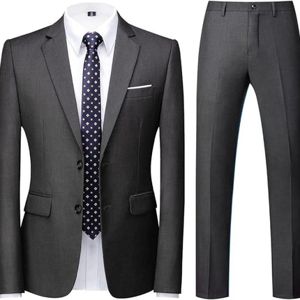 Herenpak - Slim Fit - 2-delig - Kostuum - Grey