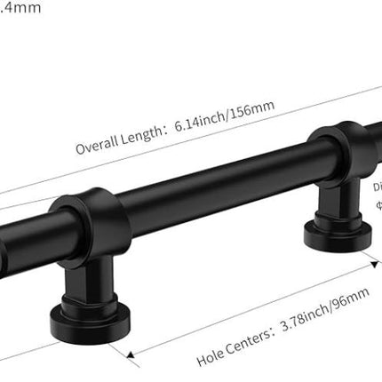 Küchenschrankgriffe – 10er-Set – 22,5 cm – mattschwarzes Aluminium