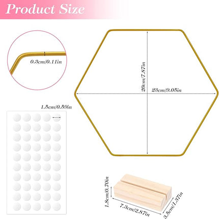 Gouden Zeshoekige Metalen Ringen 20 cm – Set van 6 - Decoratie