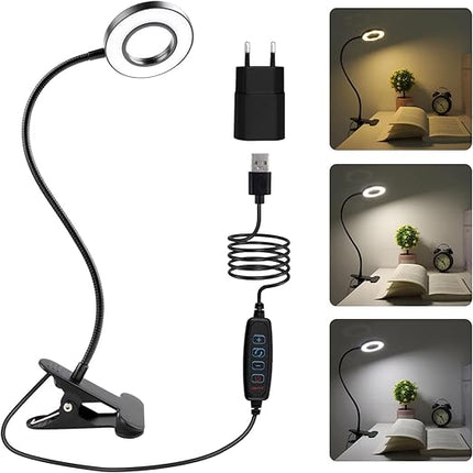 Leeslamp - Clip on – 3 Lichtstanden – Flexibele Hals