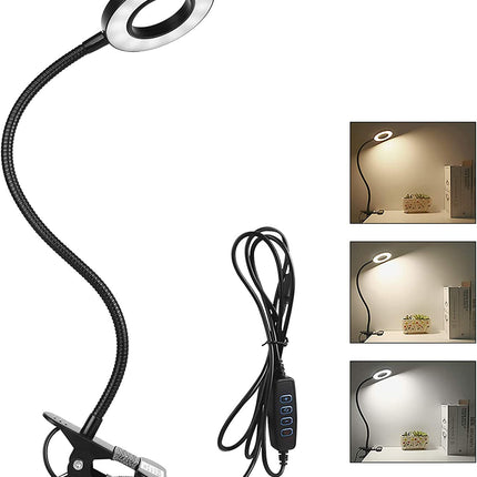Multifunktionale LED-Leselampe zum Anstecken – einstellbare Helligkeit und Farbe, energiesparend