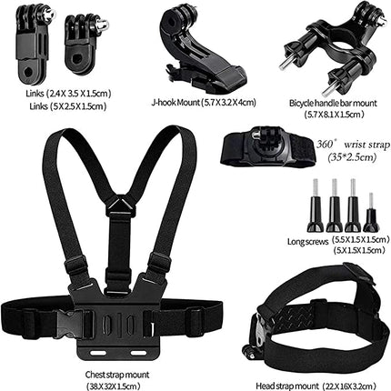 10pcs Action Camera Accessories Set, Chest Strap Holder, Chest Strap for Gopro, Head Strap for Gopro, Action Camera Accessories, Action Camera Holder for Bicycles, Motorcycles, Outdoor Activities