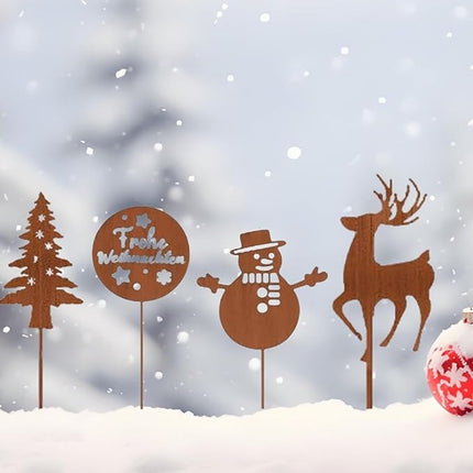 Kerstdecoratie voor Buiten en Binnen - Set van 11 - Metalen Roest Haringen