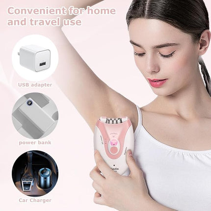 Draadloze epilator met LED-licht – voor gezicht, oksels en benen