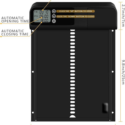 Automatische Kippenhokdeur met Timer - Elektrische Kippenklep, Weerbestendig Metaal, LCD-Display, Waarschuwing bij Lage Stroom - 33 cm x 24,9 cm, Energieklasse A+