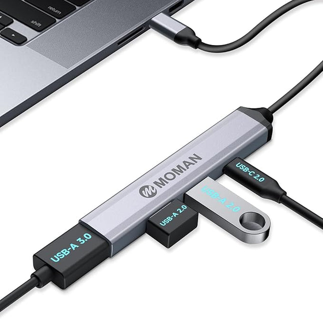 Adapter – Superschnell – USB C &amp; USB-Hub mit 4 Anschlüssen – für alle Geräte