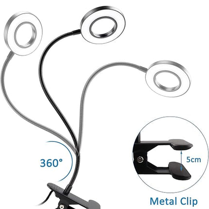Leeslamp - Clip on – 3 Lichtstanden – Flexibele Hals