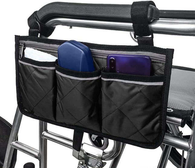Rollstuhltasche mit mehreren Fächern – Schwarz