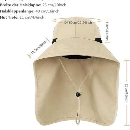 Safari Hoed - Zonnehoed met UV-bescherming en nekflap – Unisex