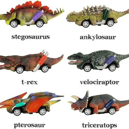 Speelgoed Auto's - 6 Stuks - Dinosaur Toy Pull Back Cars - 3+