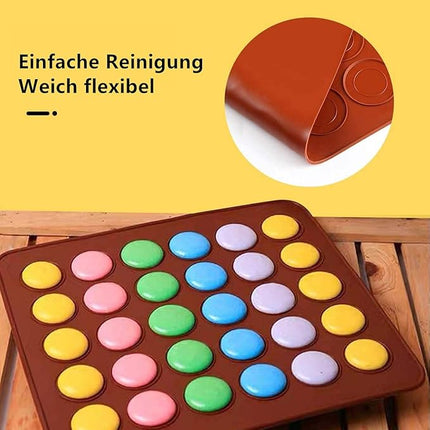 Macarons Bakmat Siliconen – Set van 2 - 48 Putten - 39 x 29 cm