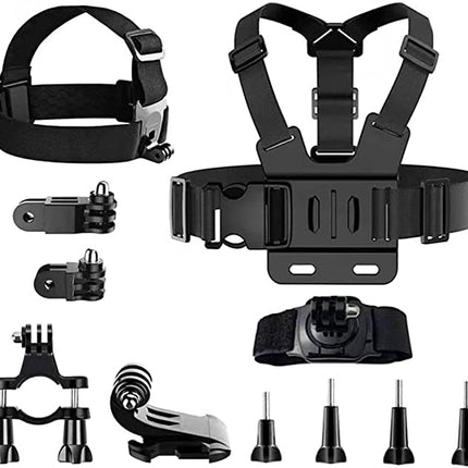 10pcs Action Camera Accessories Set, Chest Strap Holder, Chest Strap for Gopro, Head Strap for Gopro, Action Camera Accessories, Action Camera Holder for Bicycles, Motorcycles, Outdoor Activities