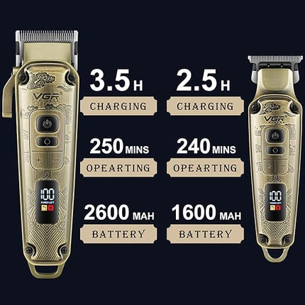 Draadloze Baard - Haar en Grooming Trimmer - LED Display - Complete Set