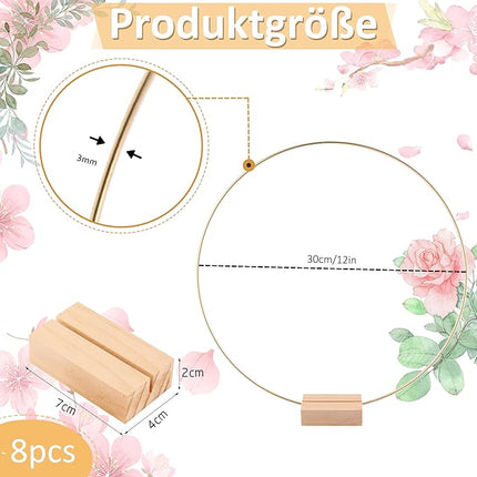Gouden Decoratieve Ringen met Houten Basis - Set van 6