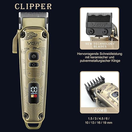 Draadloze Baard - Haar en Grooming Trimmer - LED Display - Complete Set