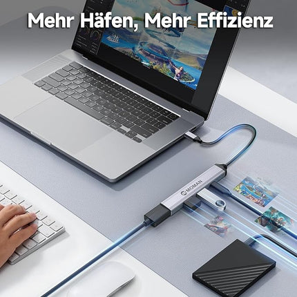 Adapter – Superschnell – USB C &amp; USB-Hub mit 4 Anschlüssen – für alle Geräte