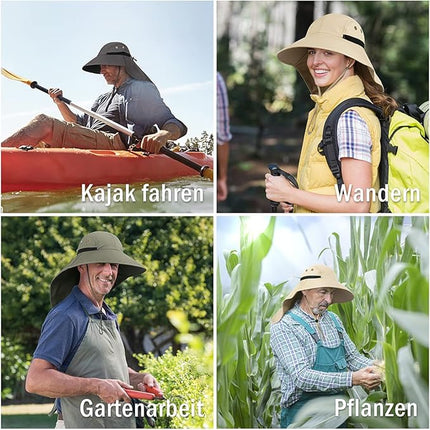 Safari Hoed - Zonnehoed met UV-bescherming en nekflap – Unisex