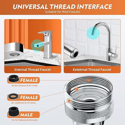 1080° Draaibare Kraanstraalregelaar - Universeelr met 2-Spraystanden voor Keuken en Badkamer