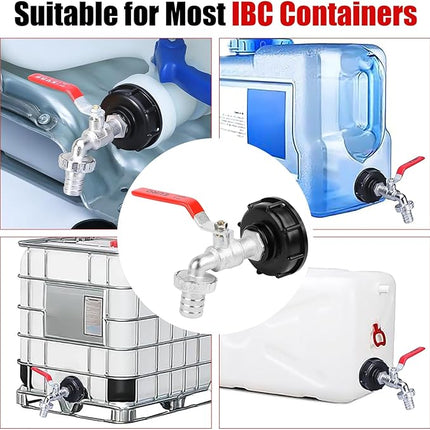 IBC-Hahn – Universeller 1000-l-Wassertankhahn mit Adapter und Schlauchanschluss