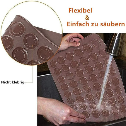 Macarons Bakmat Siliconen – Set van 2 - 48 Putten - 39 x 29 cm