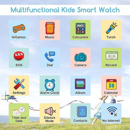 Smartwatch für Kinder – mit Anruffunktion, SOS, Spielen und mehr 