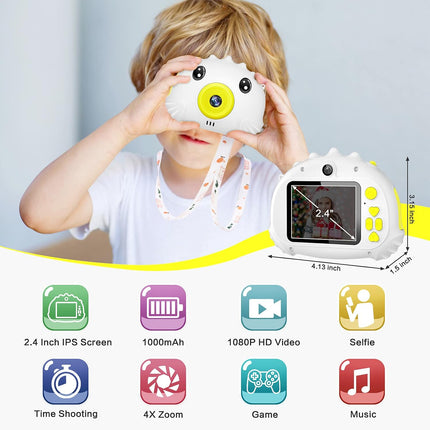 Witte Kindercamera - 20MP HD Digitale Camera  - Perfect voor Jonge Fotografen van 3-12 jaar