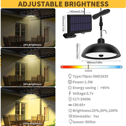 Industrielle Gartenlampe – Solar – Fernbedienung – 4 Modi – wasserdicht