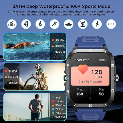 Smartwatch – Bluetooth-Anrufe – 100+ Sportmodi – wasserdicht