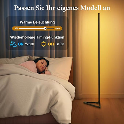 LED Vloerlamp - Slimme en Dimbare Vloerlamp 140cm - Afstandsbediening